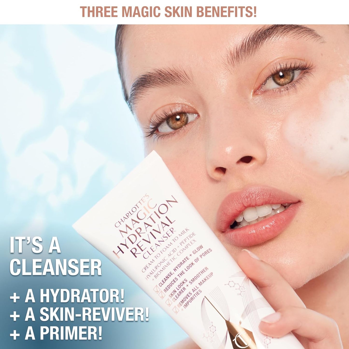 Charlotte Tilbury Hydration Revival Skincare Set | Travel Size Kit with Cleanser, Toner & Water Cream
