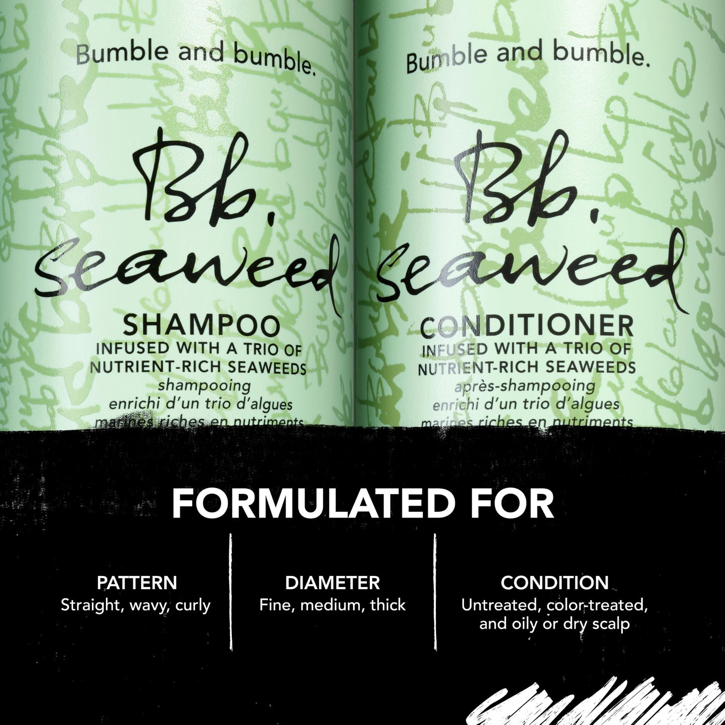 Bumble and bumble. Seaweed Hydrating Shampoo | Gently Cleanses Without Stripping |Improves Scalp Hydration| Sulfate Cleanser Free | For Fine to Medium Curly Wavy Straight Hair |Travel Size, 2 Fl Oz