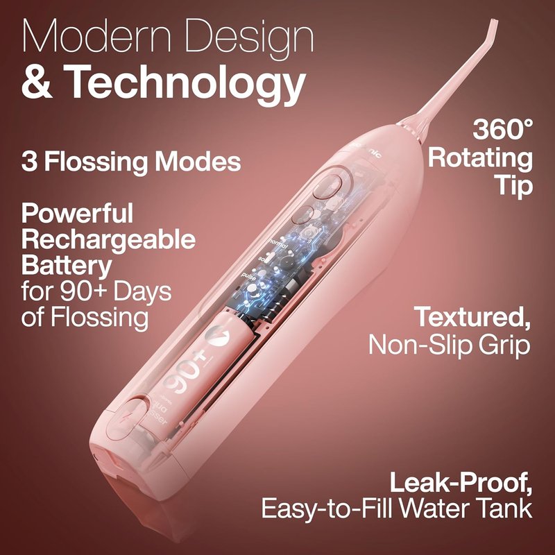 Aquasonic Icon Toothbrush & Water Flosser Bundle - Blush Color, Advanced Oral Care Set