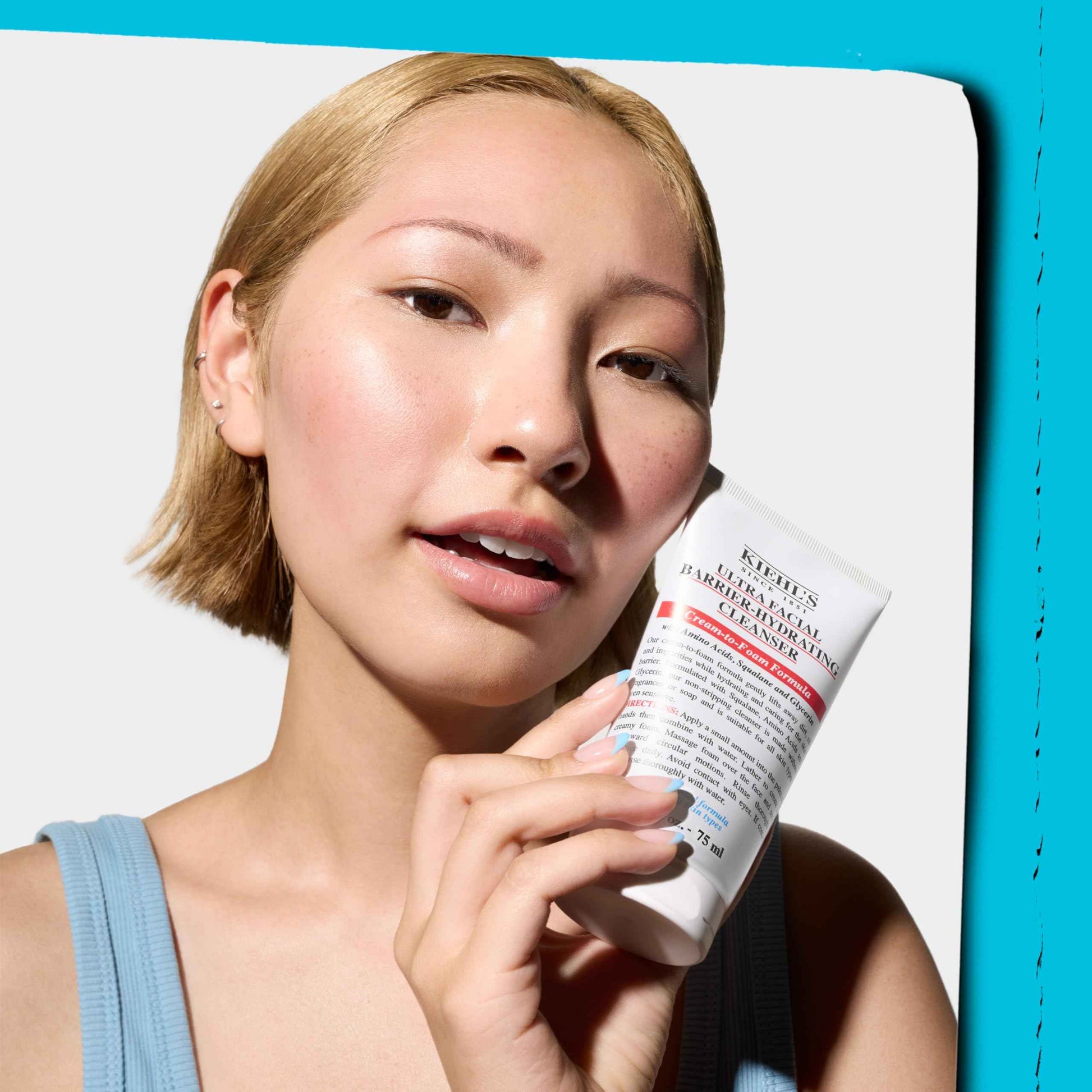 Kiehl's Ultra Facial Barrier-Hydrating Cleanser, Cream-To-Foam Non-Stripping Daily Face Wash For All Skin Types, Including Sensitive - 2.5 Fl Oz