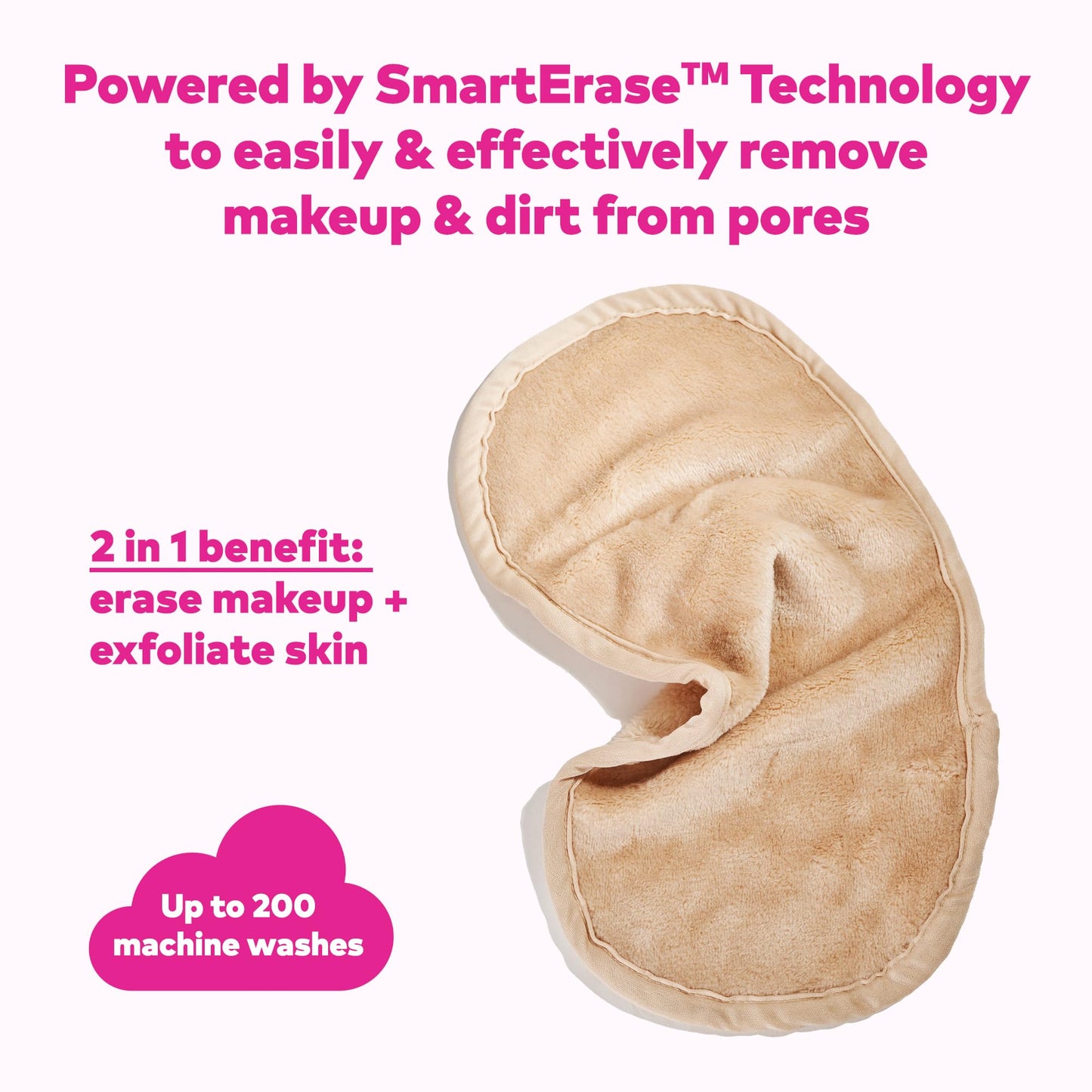 MakeUp Eraser, Erase All Makeup With Just Water, Including Waterproof Mascara, Eyeliner, Foundation, Lipstick and More, Sweet Cream