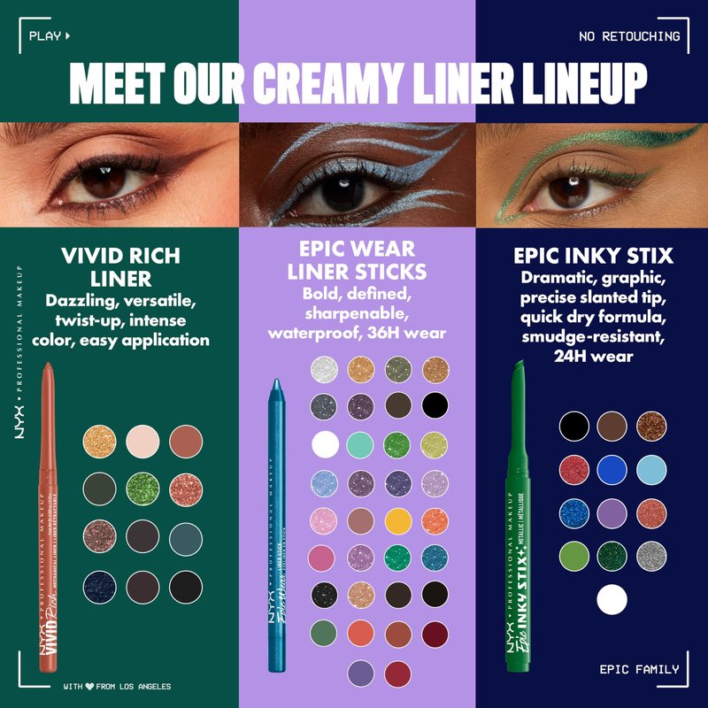 NYX PROFESSIONAL MAKEUP Epic Inky Stix Eyeliner, Mechanical Cream Gel Eyeliner, Waterproof Formula With Up To 24HR Wear - 02 Ember Energy (Matte Warm Brown)