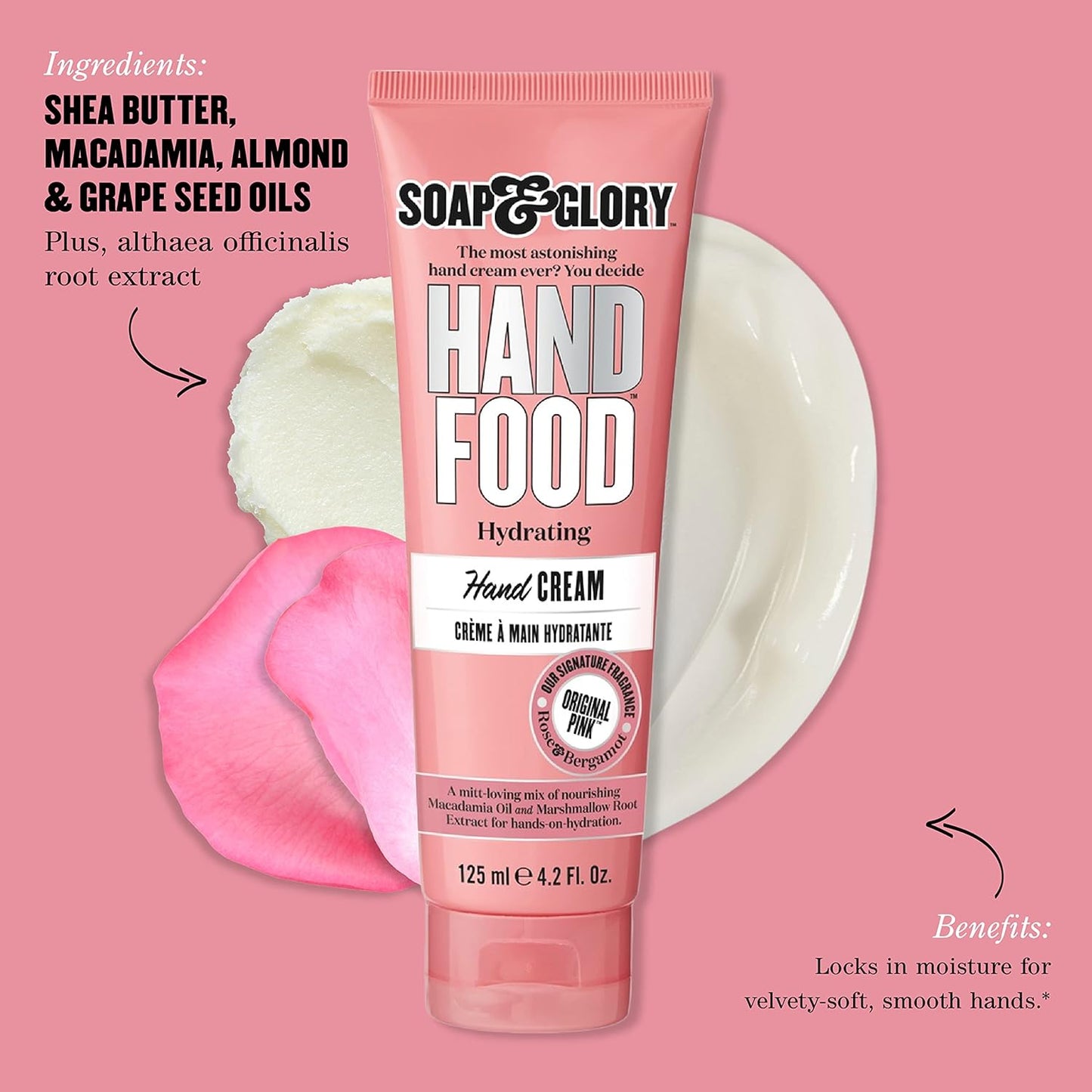 Soap & Glory Hand & Foot Care Duo - Hydrating Hand Cream & Foot Cream Set | 125ml & 4.2 oz