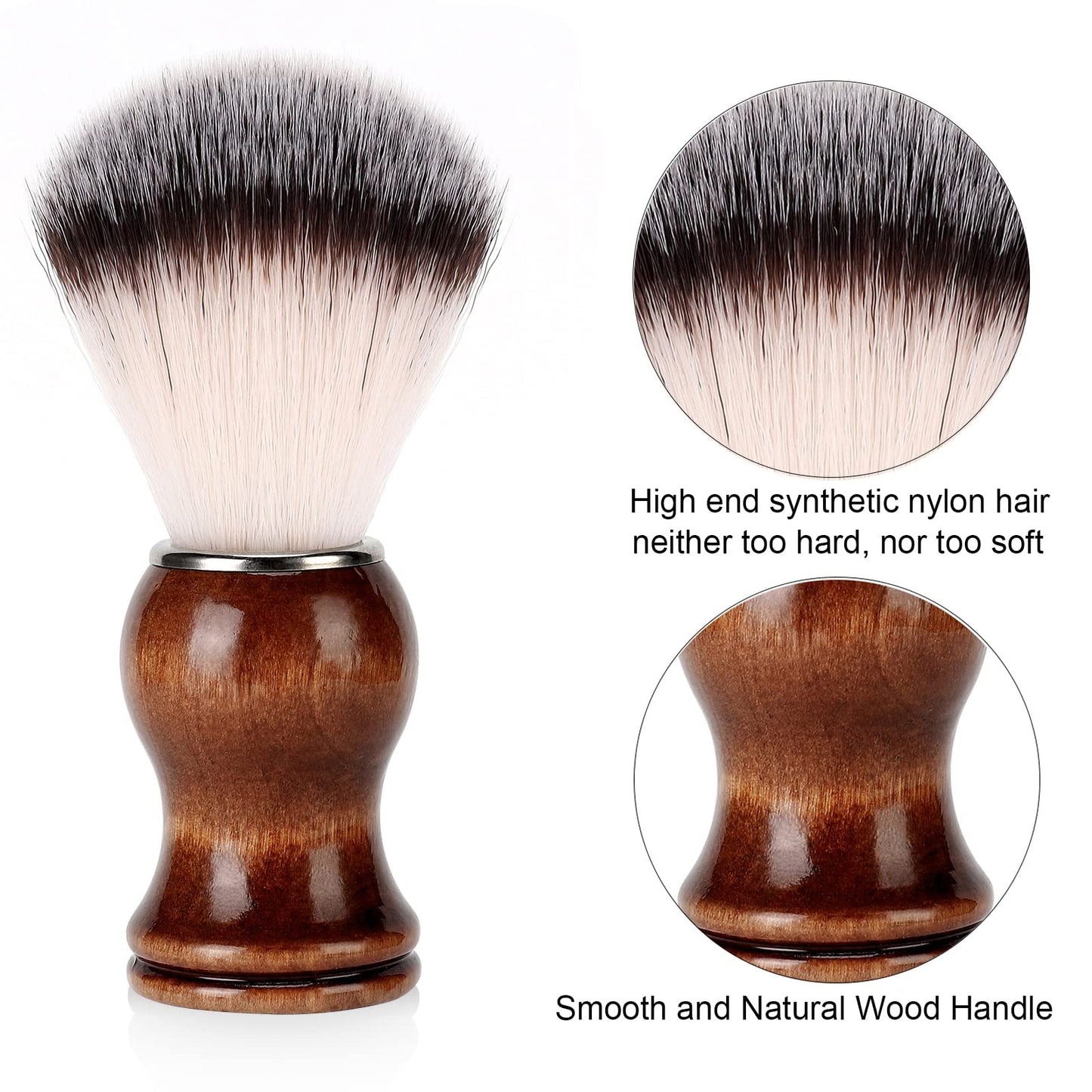 SANWA Deluxe Shaving Kit for Men,Stainless Steel Shaving Razor&Brush Stand Soap Bowl Shave Brush Kit,Compatible with Manual & Gillette Razors - Organized Storage