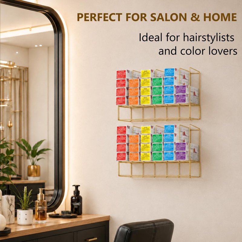 Meudid Hair Color Organizer for Salon - 2 PCS Metal Hair dye Tube Racks Storage Wall Mounted Cabinet Available