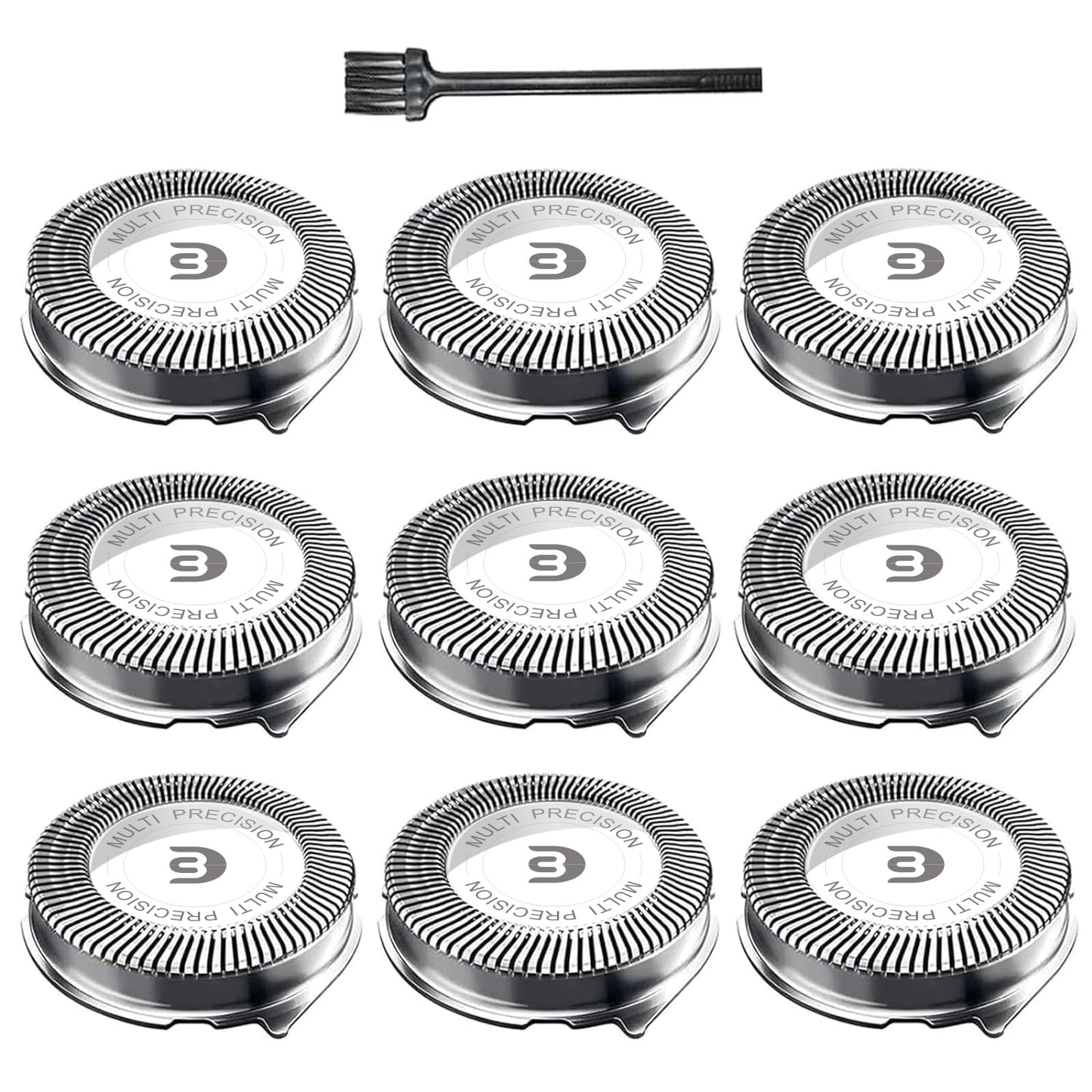 SH30 Replacement Heads Compatible with Philips Norelco Series 3000, 2000, 1000 Shavers and S738 Click and Style, 9 Pack
