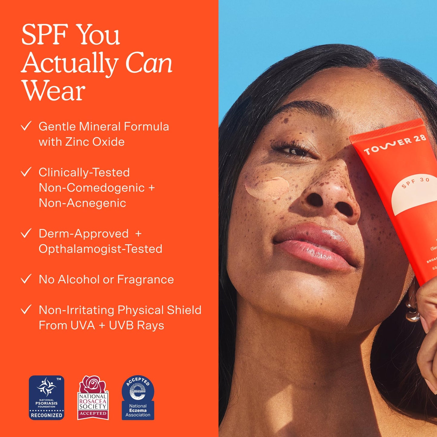Tower 28 SOS FaceGuard SPF 30 - Broad Spectrum Mineral Sunscreen for Face with Ceramides for Sensitive Skin - Lightweight Zinc Oxide Face Sunscreen Lotion - Dermatologist-Tested Sun Skin Care (2.3 oz)
