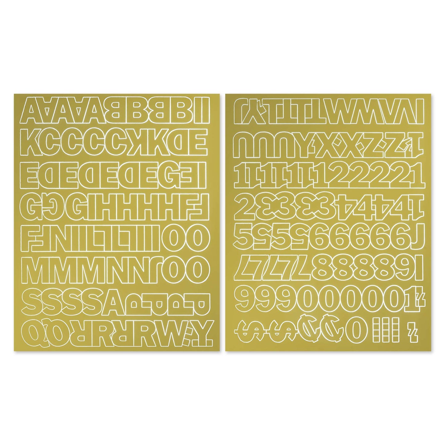 Graphic Products Duro 1-inch Gothic Vinyl Letters and Numbers Set, Gold