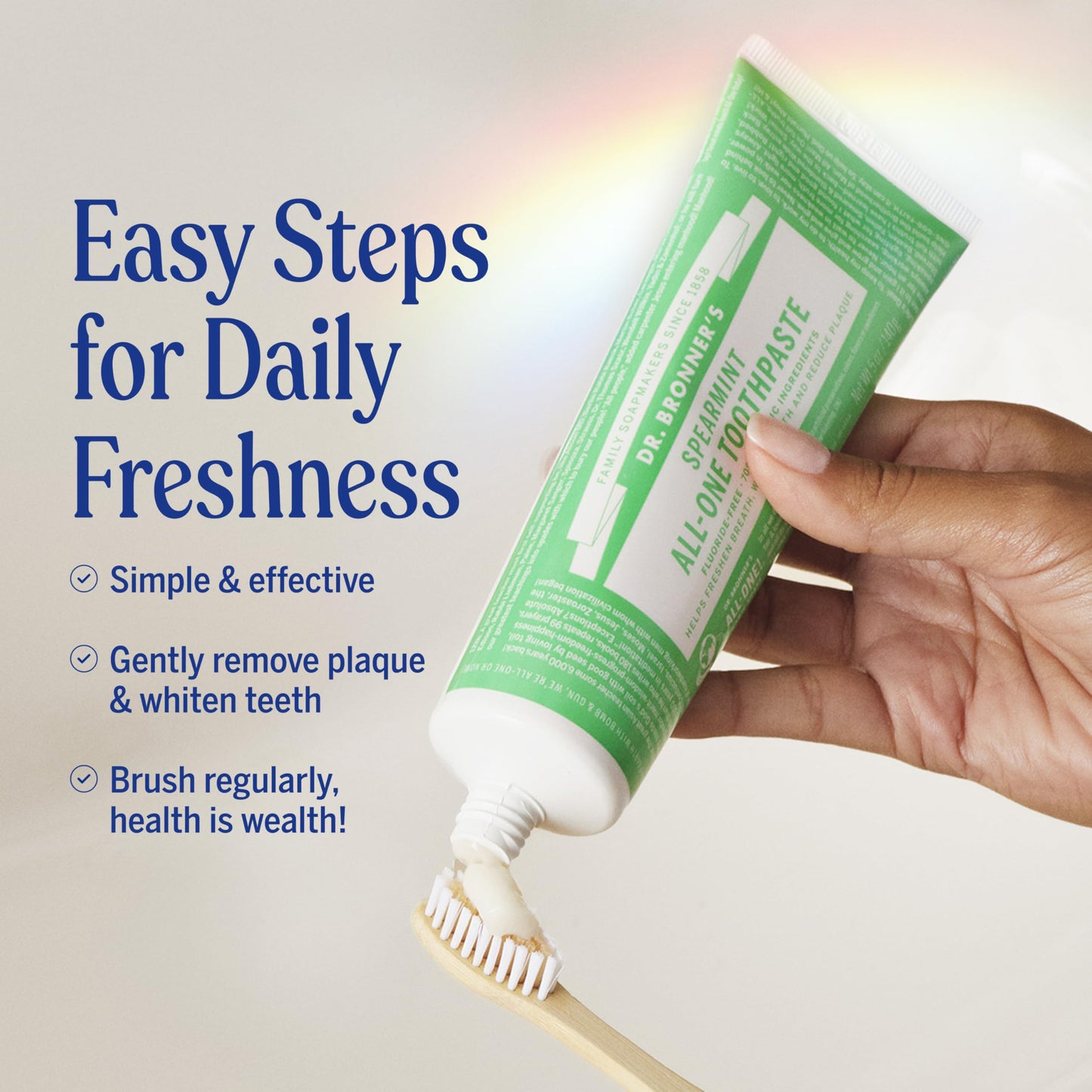 Dr. Bronner’s All-One Toothpaste Pack of 3– Spearmint, 5 oz– Fluoride-Free Toothpaste for Adults, SLS-Free, 70% Organic & Natural Ingredients, Vegan, Helps Freshen Breath & Reduce Plaque