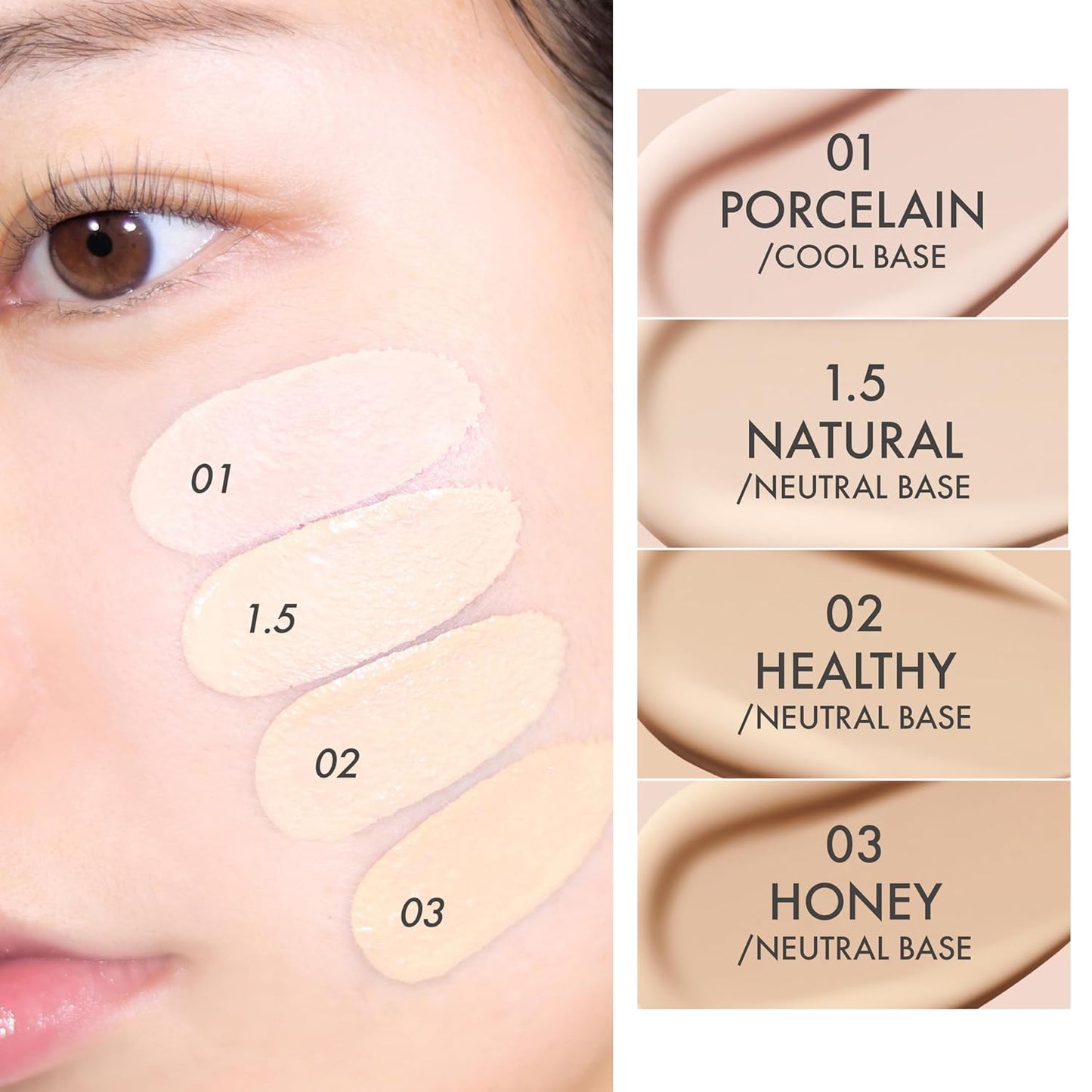 AMUSE SEOUL Ceramic Skin Perfector Cushion Foundation Refill - Flawless Coverage, Semi-Matte Glow | 01 Porcelain (15g)
