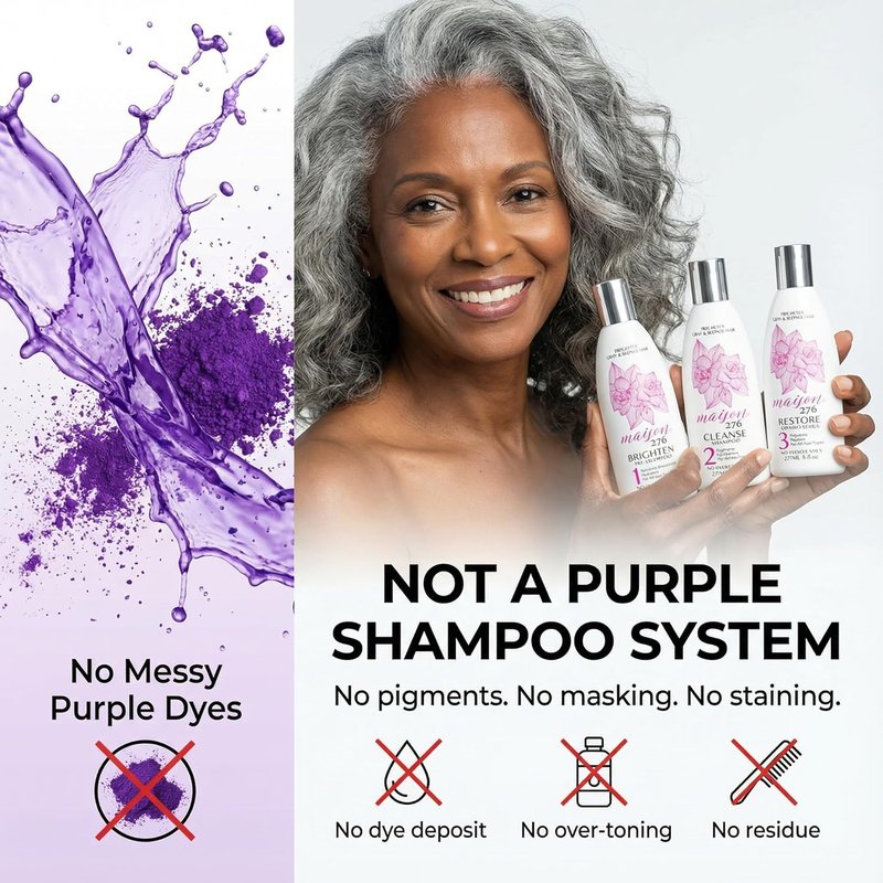 Maison 276 Silver & Blonde Hair Care Set - 3-Step Shampoo, Conditioner & Pre-Shampoo | Sulfate-Free, 24 oz Total