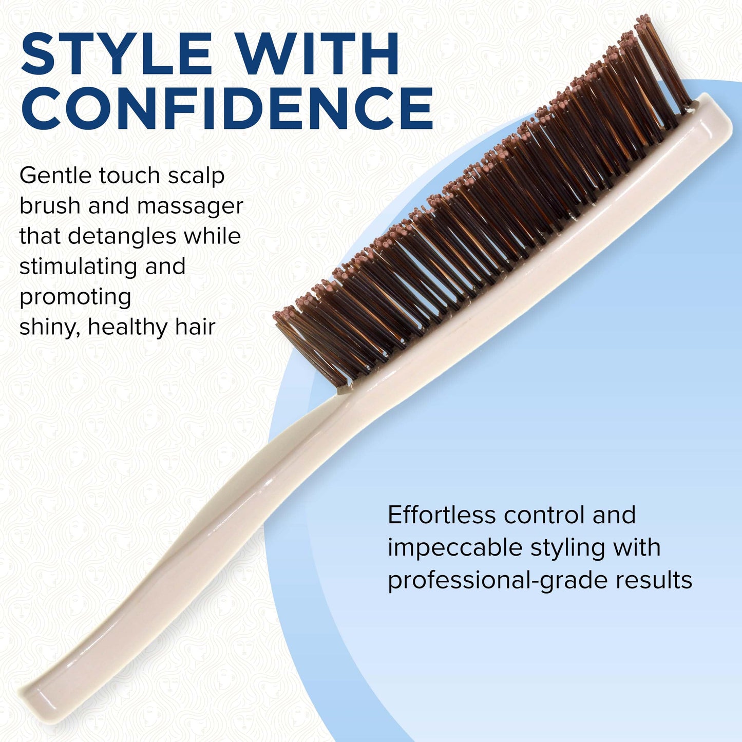 Giorgio Gentle Ivory Mini Hair Brush – 6.25 Inch, Men, Women & Kids, Compact Detangler, Soft Bristles, Sensitive Scalp, Scalp Massager, Travel Hair Brush