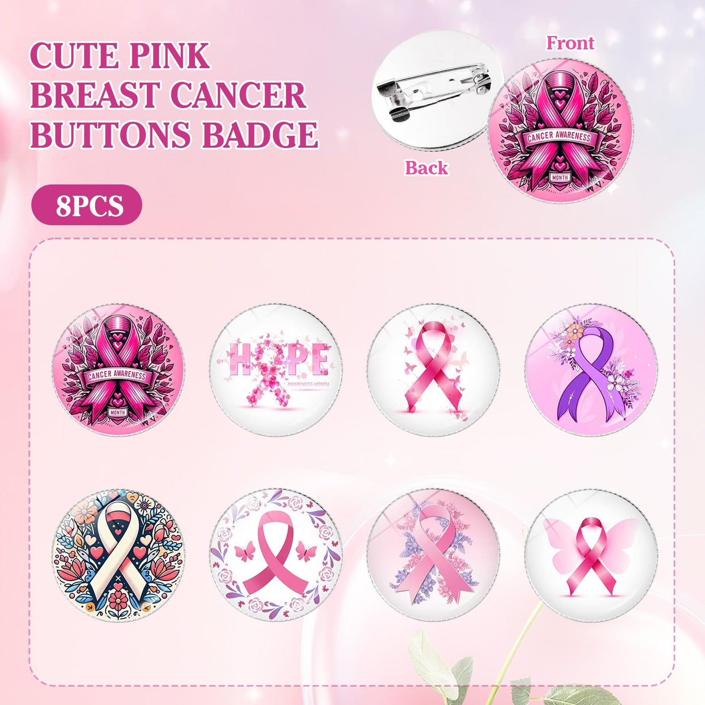 RAORAOYUE 36 Pcs Breast Cancer Awareness Items Bulk