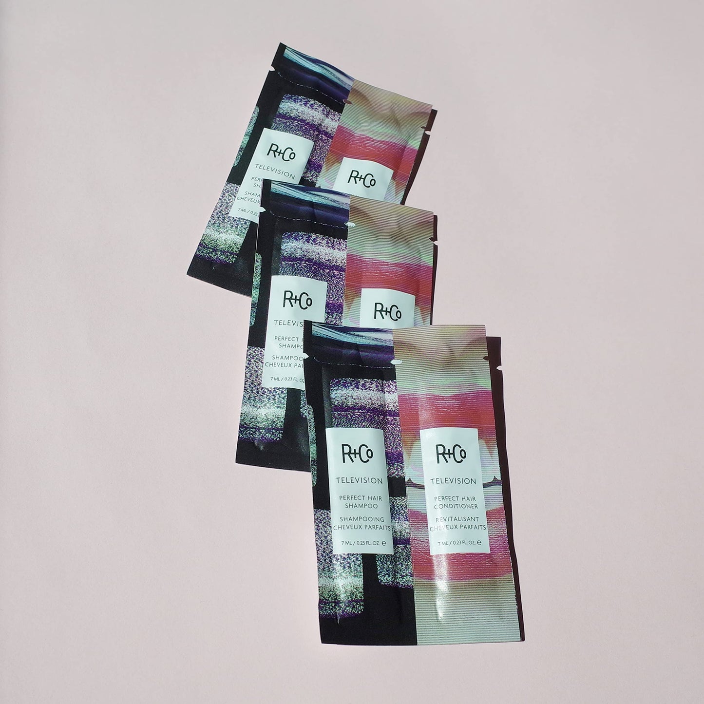 R+Co Television Perfect Shampoo/Conditioner Tandem Packette | Body + Shine + Smoothing for All Hair Types | Vegan + Cruelty-Free | .46 ml