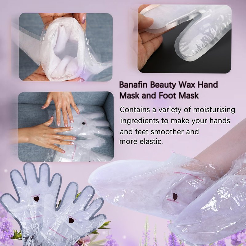 BACTIBLAST Paraffin Wax Gloves,The Paraffin Wax for Hand and Feet,Paraffin Hand & Foot Treatments and Booties Set for Intensive Hydration At Home Or Spa(Lavender) 2 Pair Hand & Foot Wax Gloves