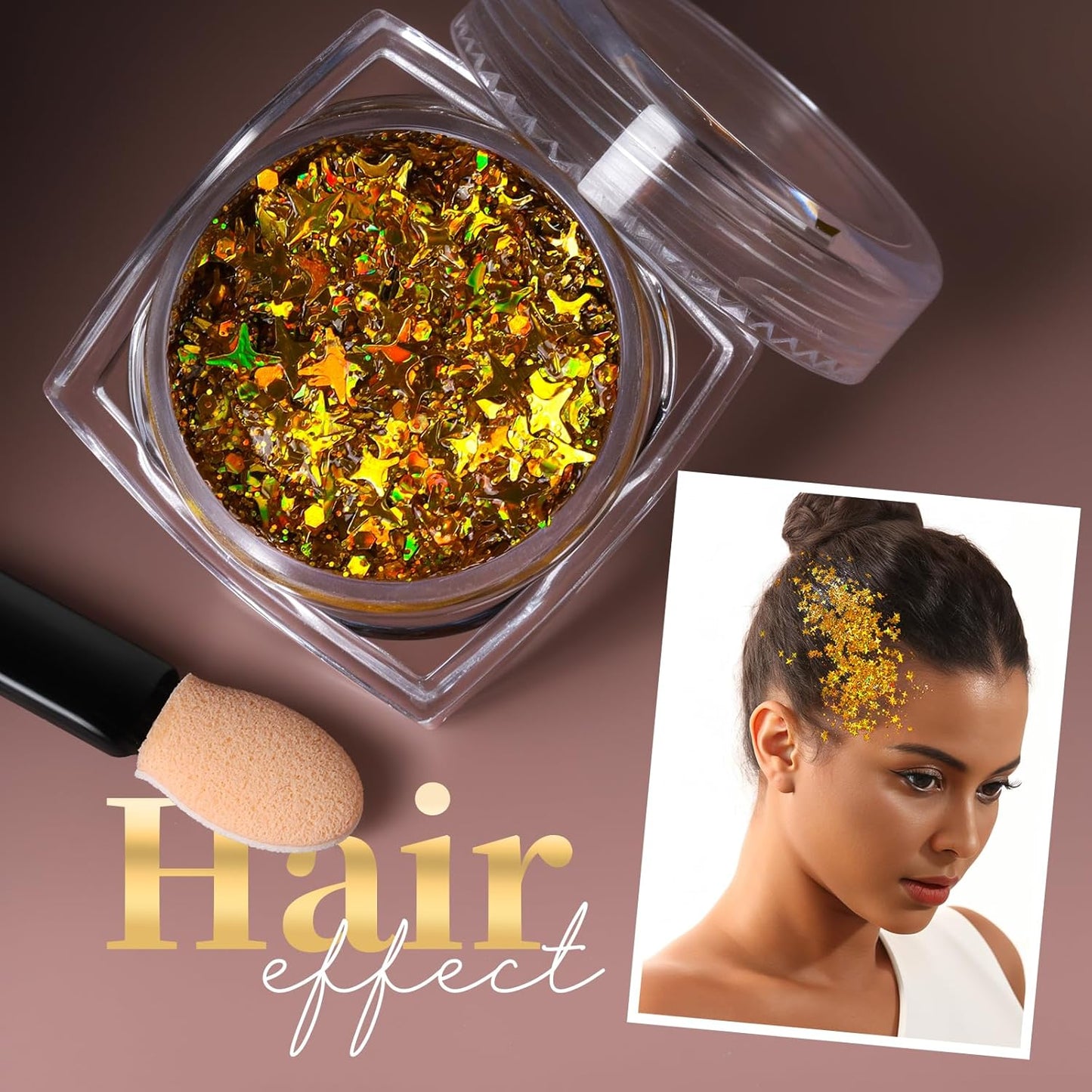 Teenitor Face Glitter Body Glitter, Clear White Body Glitter Gel, Hair Glitter Gel, 6 Shapes Rave Glitter, Mermaid Sequins Makeup Glitters Face Paint, Chunky Sparkling Glitter Gel for Women