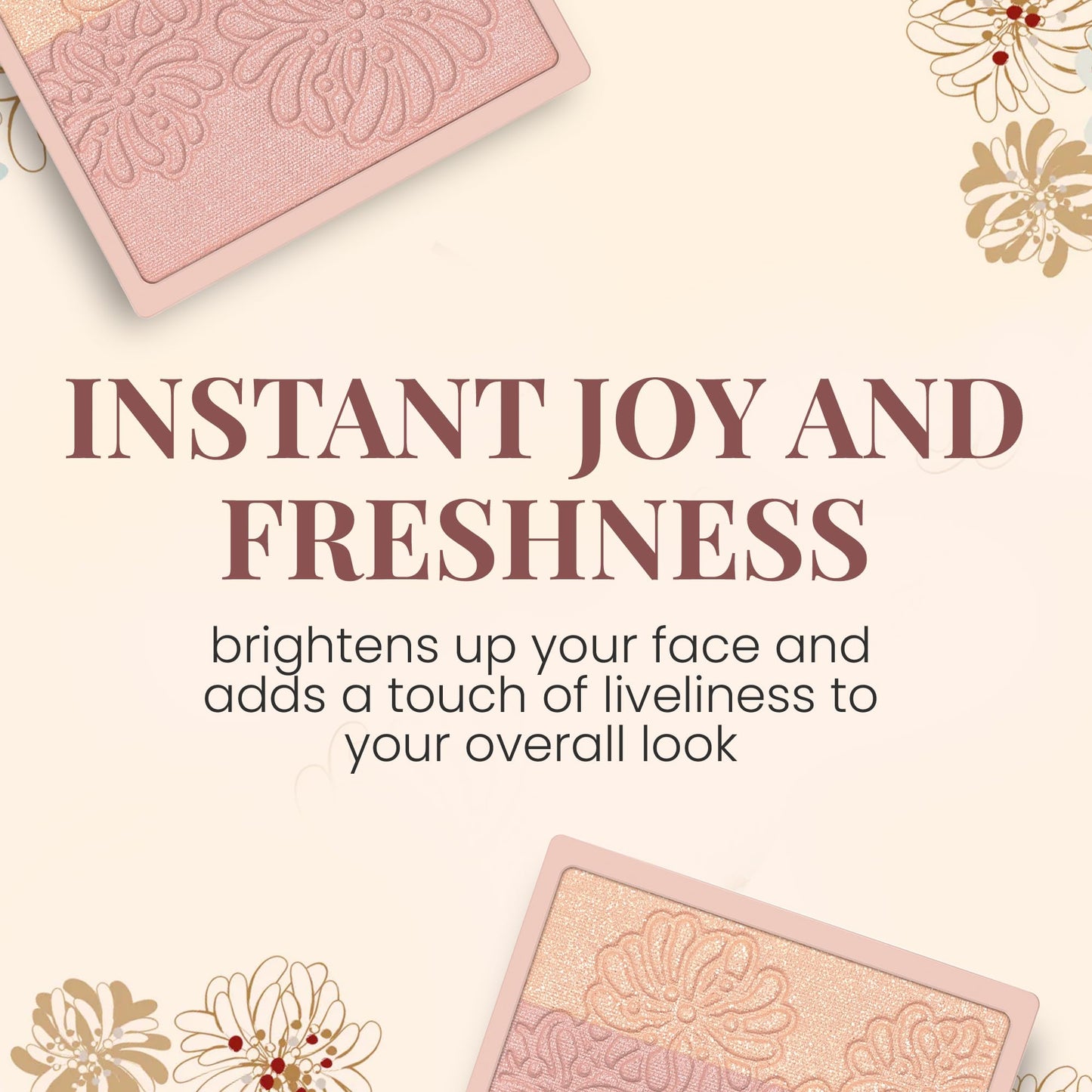Paul & Joe Pressed Blush Palette Refill Only, Case Sold Separately, Oil-Absorbing Blush Powder, Bi-Color Face Blushes with Fitting Veil Powder, Light Rose and Light Pink, 03 Lit De Princesse, 0.17 oz