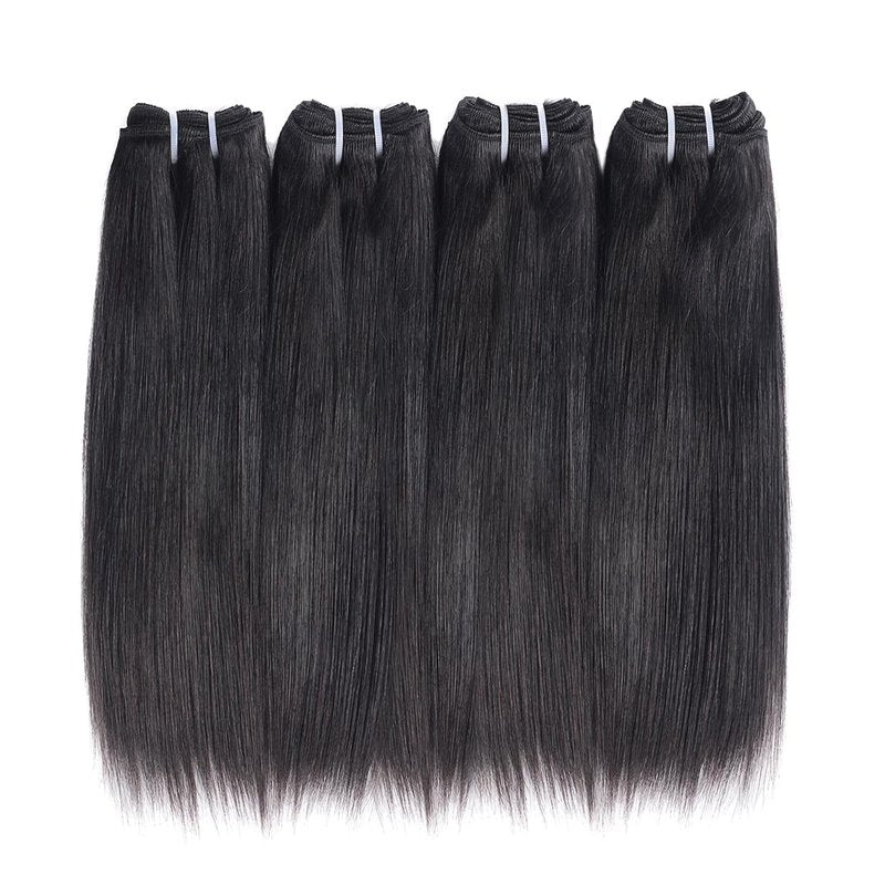12A Brazilian Virgin Human Hair Bundles - Natural Color, 100% Unprocessed | 12 Inch, Straight, 4 Pack