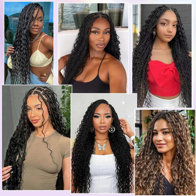 Human Braiding Hair for Boho Braids 100g 18 Inch Deep Wave Bulk Human Hair for Braiding Knotless No Weft 12A Wet and Wavy Curly Human Hair Extensions Bohemian 4 Bundles Natural Color