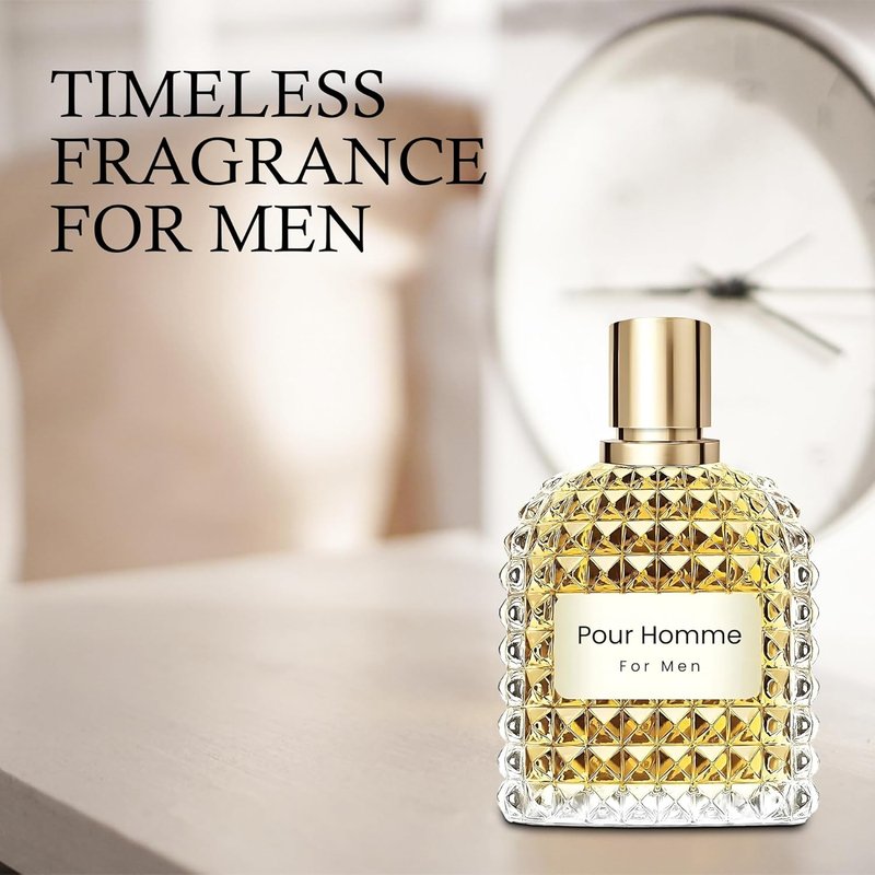 Men's Cologne Gift Set - Vanilla Bourbon, Leather & Amber | 3.4 Fl Oz Each - Luxury Eau de Toilette