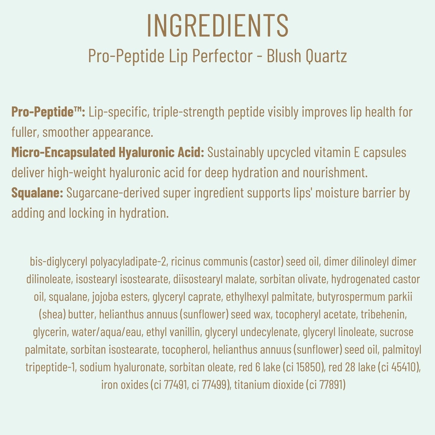 Biossance Pro-Peptide Lip Perfector – Triple-Treat Vegan Lip Balm – Deeply Hydrating with Pro-Peptides & Hyaluronic Acid – Enhances Natural Lip Color – Silky, Glossy Finish in Blush Quartz, Pink