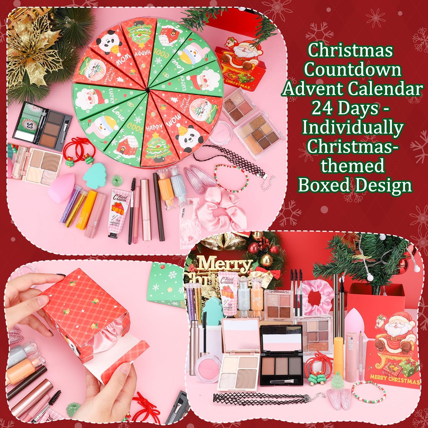 Ponhey Makeup Advent Calendar 2025,24 Days Christams Advent Beauty Calendar,Countdown Calendar For Girls Teens Women Adult,Xmas Holiday Beauty & Cosmetic Surprise Gift