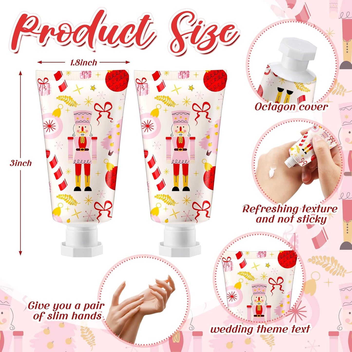 Christmas Nutcracker Hand Cream - 50 Pcs Travel Size | 1 Oz/30 ml Gifts for Women, Coworkers, Teachers, Nurses