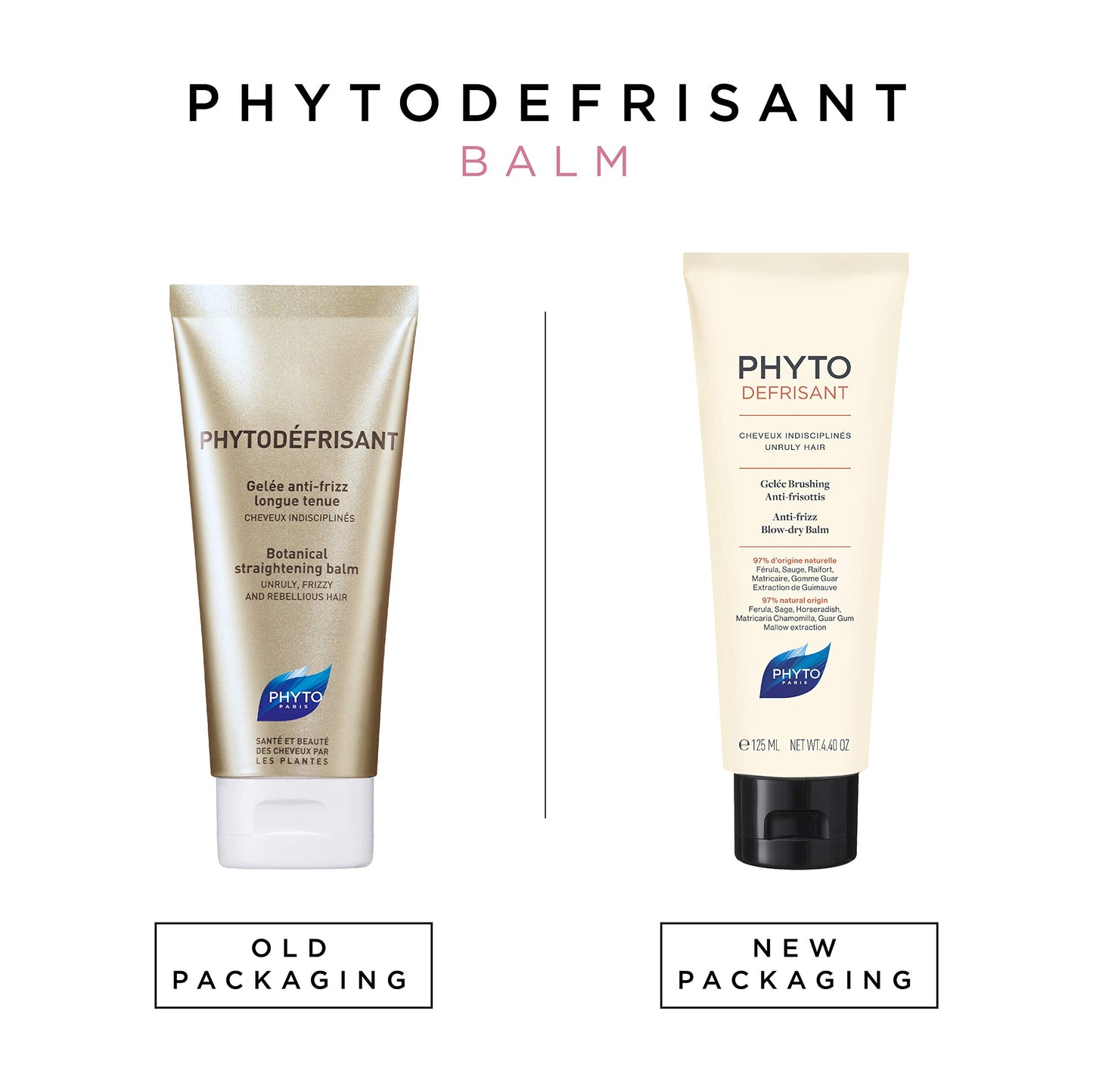 PHYTO Phytodéfrisant Botanical Smoothing Balm | Marshmallow, Sage & Chamomile Extracts | Tames Frizz, Smooths Unruly Hair Before Blow-Dry | Made in France | 4.4 fl oz