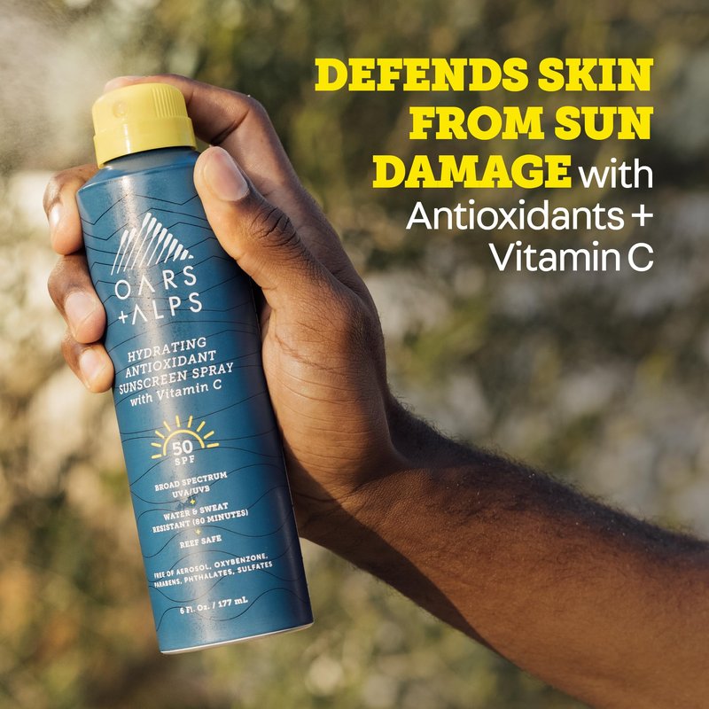 Oars + Alps SPF 50 Face & Body Broad Spectrum Sunscreen Spray | Fast-Absorbing, Lightweight, Non-Greasy, Hawaii Reef Act 104 Compliant, Water-Resistant, Octinoxate + Oxybenzone Free, 6 Oz, 2 Pack