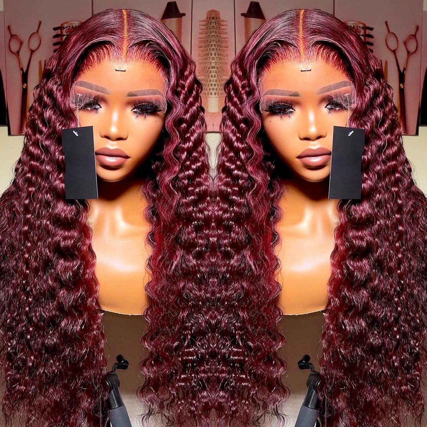 ANDRIA 13X4 HD Lace Front Wigs Straight Hair Glueless Lace Wigs 200% Density Blonde and Red Long Straight Natural Wig Pre Plucked Lace Frontal Wigs With Baby Hair For Black Women 32 Inches