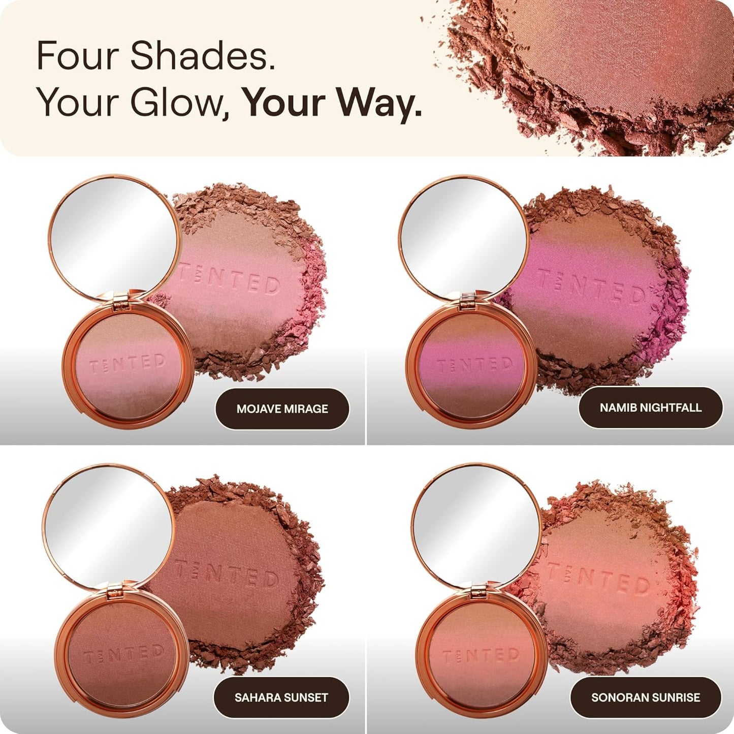 Live Tinted Huebeam Blushing Bronzer - Lightweight, Buildable & Blendable Formula for Sunkissed Skin | Sahara Sunset Color