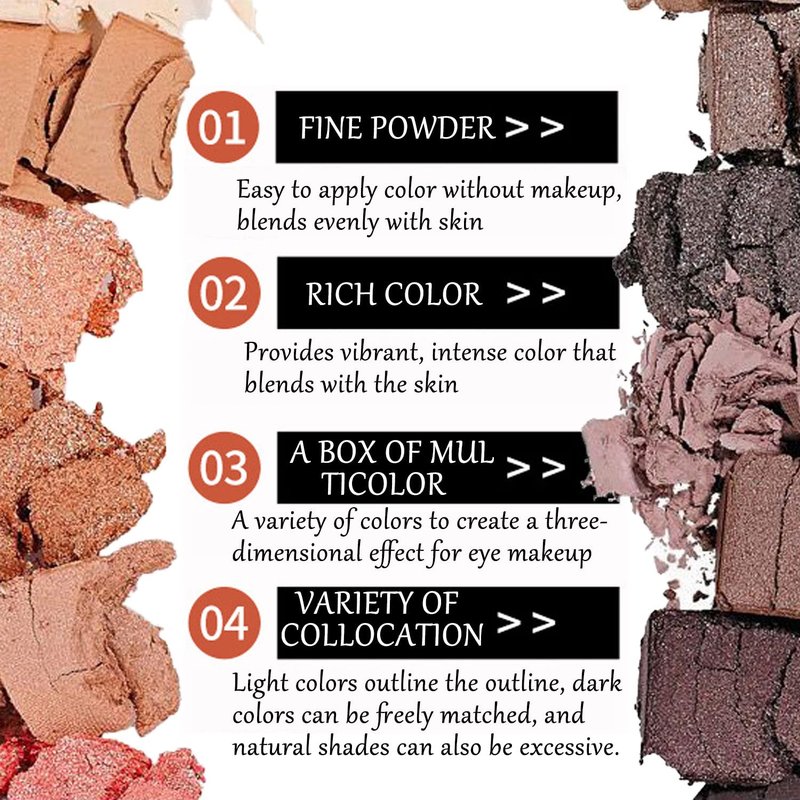 Sulily 12 Colors Naked Eyeshadow Palette Kit, Nude Matte Shimmer Smokey Glitter Pigment Eye Shadow Palettes, Professional Waterproof Makeup Palettes, Eye Shadow Gifts for Women