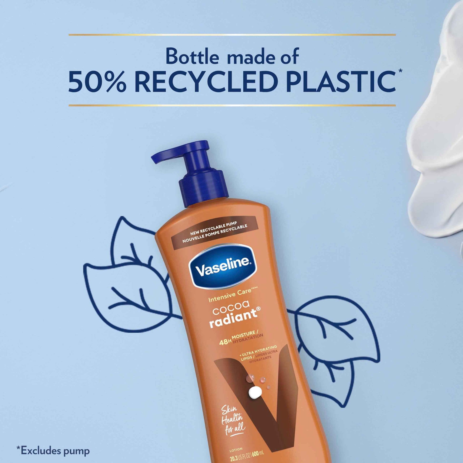 Vaseline Intensive Care Body Lotion Cocoa Radiant 3 count for Dry Skin Lotion Made with Ultra-Hydrating Lipids and Pure Cocoa Butter for a Long-Lasting, Radiant Glow 20.3 Oz