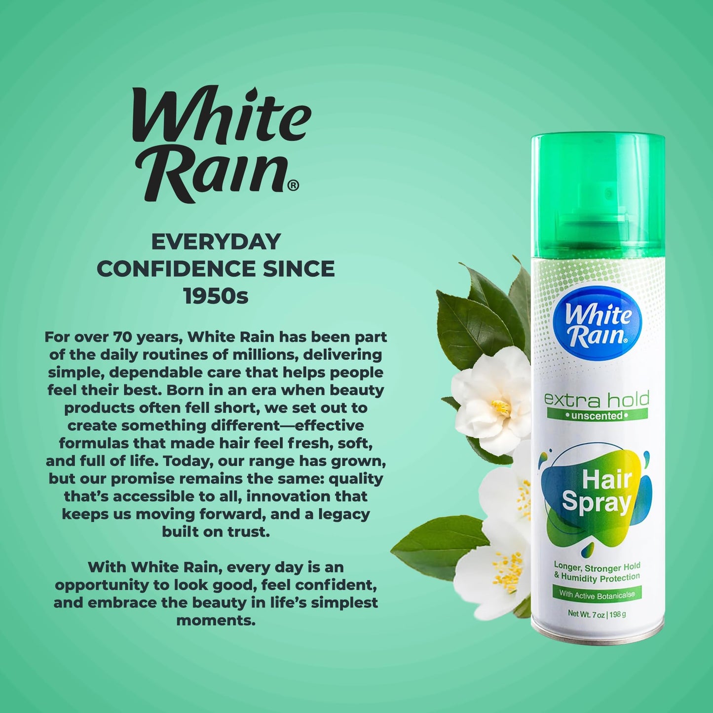White Rain Hairspray Extra Hold Unscented, 7 oz (Pack of 8), Aerosol Hairspray for Women & Men, Humidity Resistant, Fragrance-Free, Non-Sticky, Finishing Hair Spray Extra Hold for All Hair Types