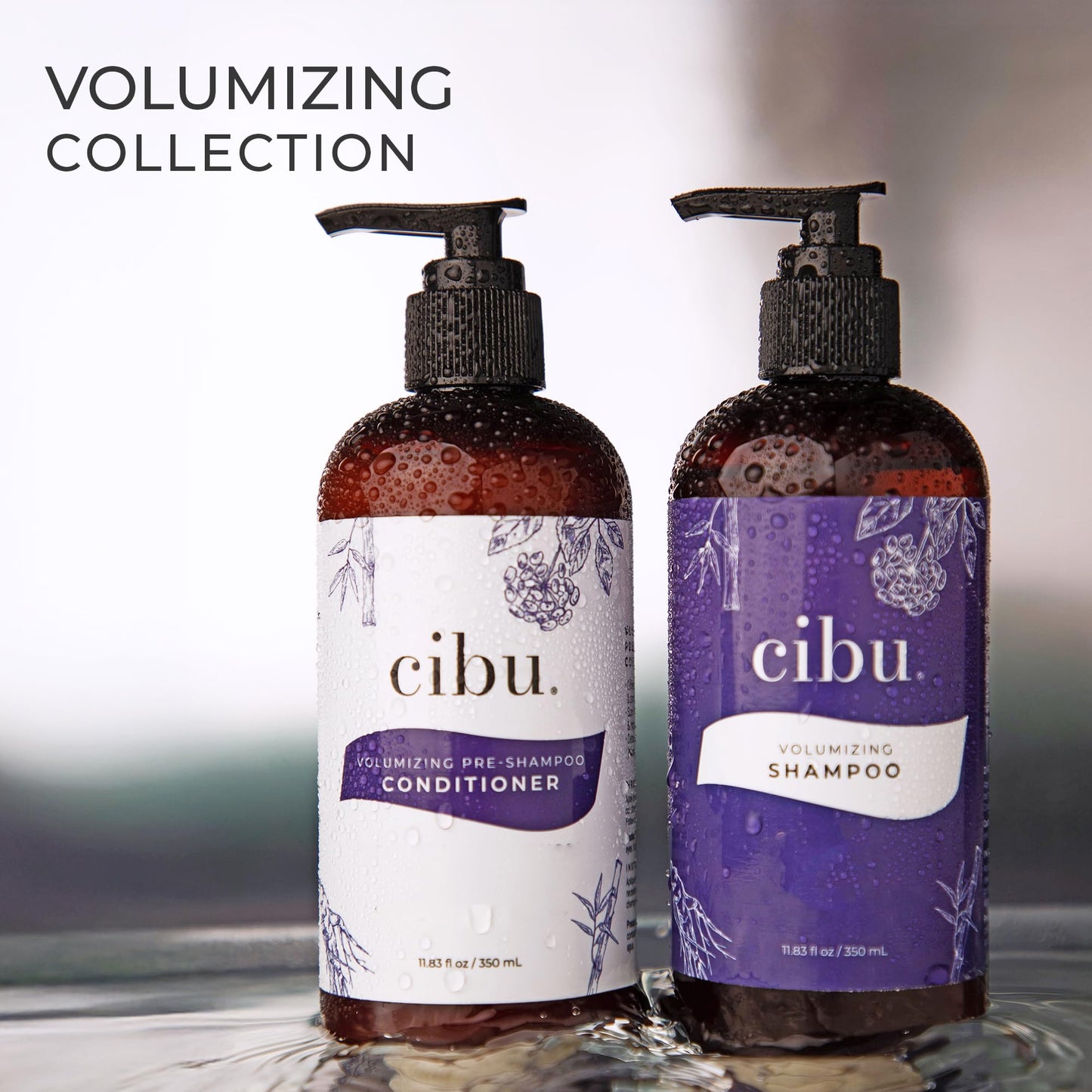 CIBU Volumizing Pre-Shampoo Conditioner - Volume Conditioner for Fine Hair - Anti Breakage - Nutrient Rich Ginseng Soy Protein Bamboo - 11.83oz