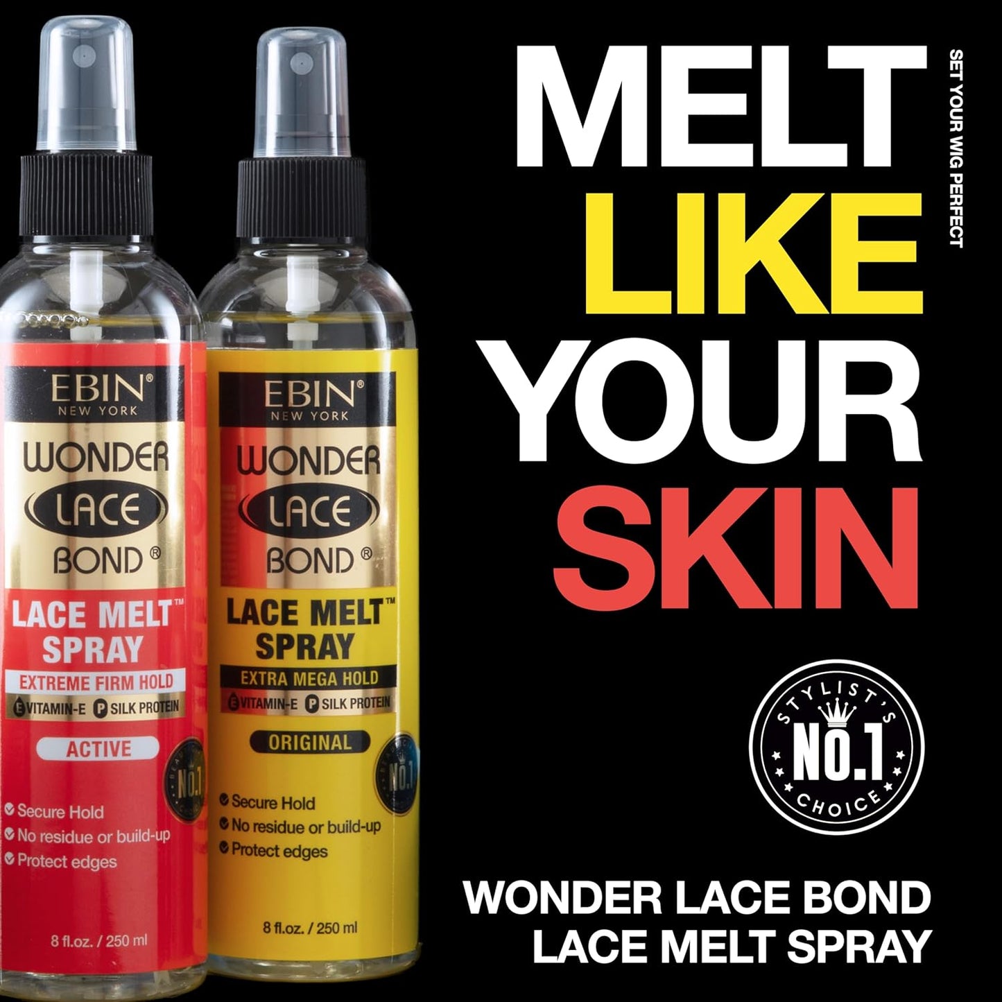 Wonder Lace Bond Melt Spray - Extreme Firm Hold, Flawless Natural Finish | 3.39 Fl Oz, Long-Lasting Formula for Wigs