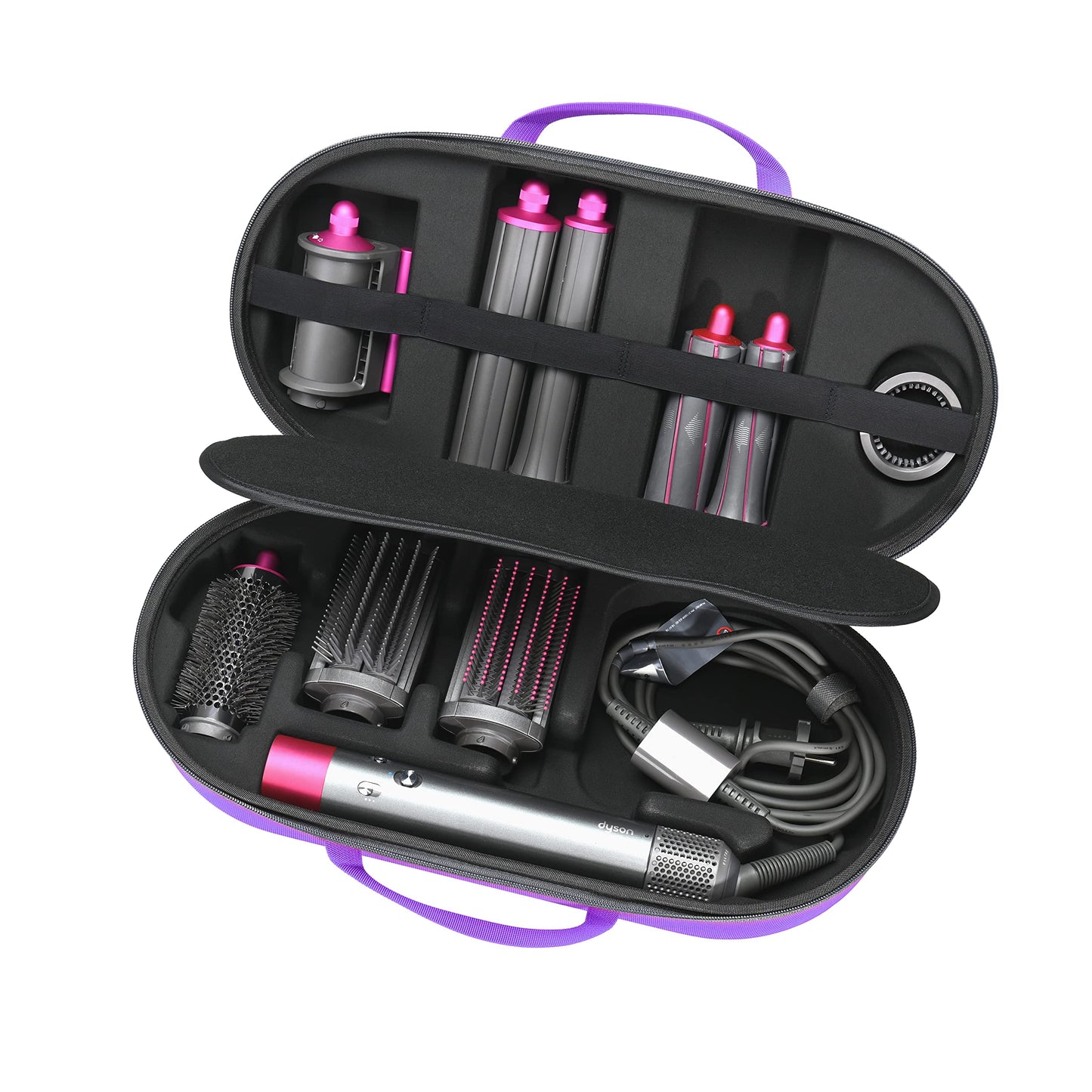 RLSOCO Hard Case for Dyson Airwrap Complete Long/Complete Styler HS08 HS05 HS01,NOT for Dyson Airwrap i.d. - Fits 4pcs Long Barrels or Short Barrels - Violet (Case Only,Hair Styler is not Included)