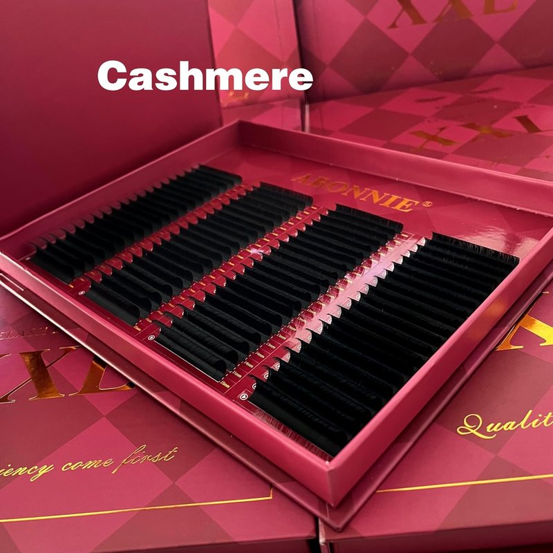 Ellipse Flat Eyelash Extensions - 80 Rows of Matte Black Cashmere Lashes | Individual Classic 0.10-0.25mm, D Mix 8-15mm