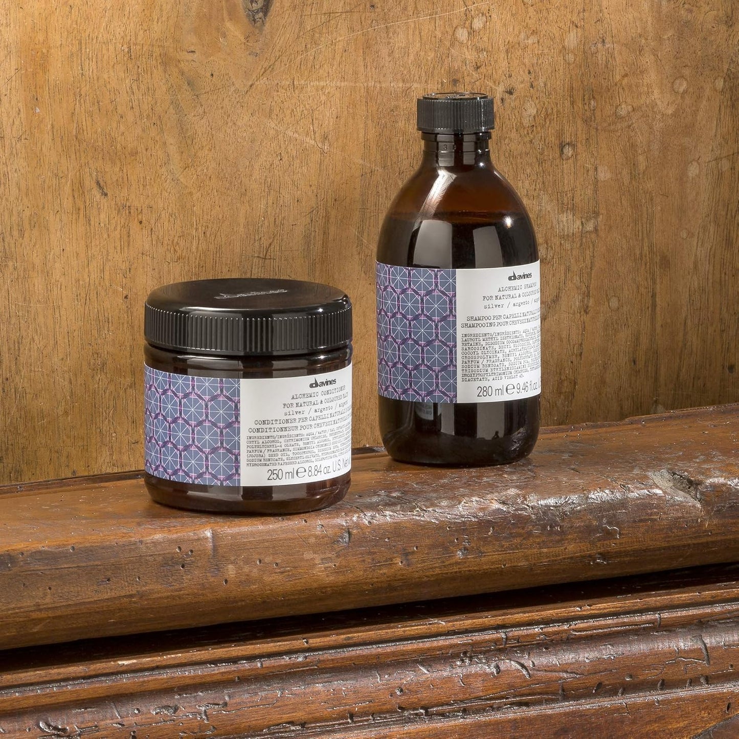 Davines Alchemic Conditioner Silver, Color Depositing Purple Cream for Platinum & Cool Blonde Hair - Neutralizes Yellow & Hydrates with Jojoba Oil, 8.45 Fl Oz