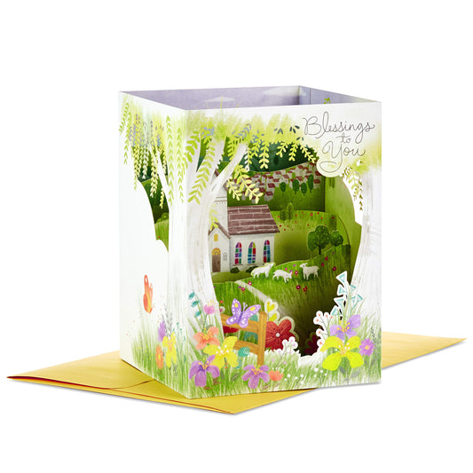 Hallmark Paper Wonder Displayable Pop Up Easter Card (Blessings to You Church)