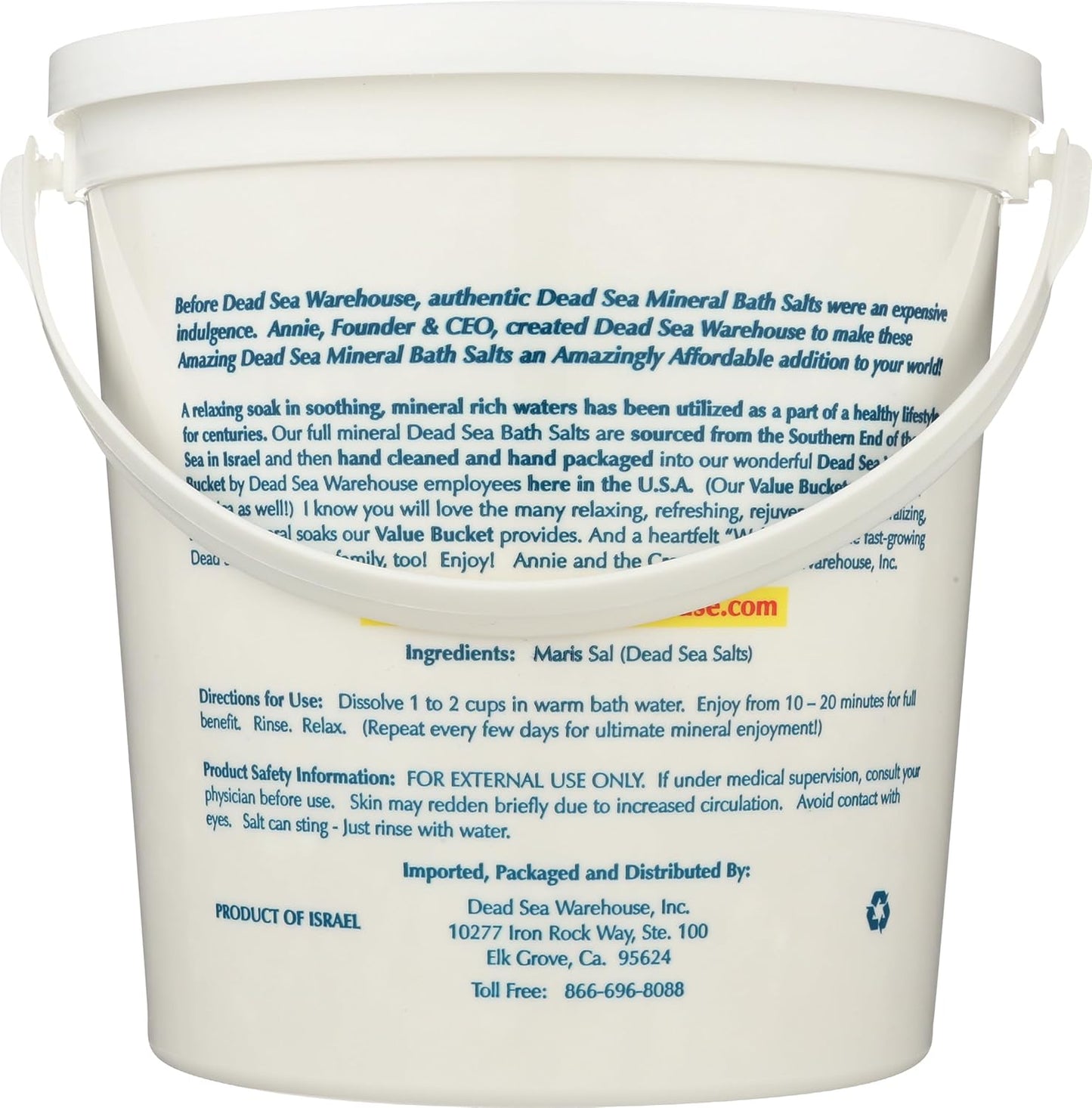 Dead Sea Bath Salts - 100% Mineral Therapeutic Formula for Detox & Moisturizing | Unscented 5 lbs