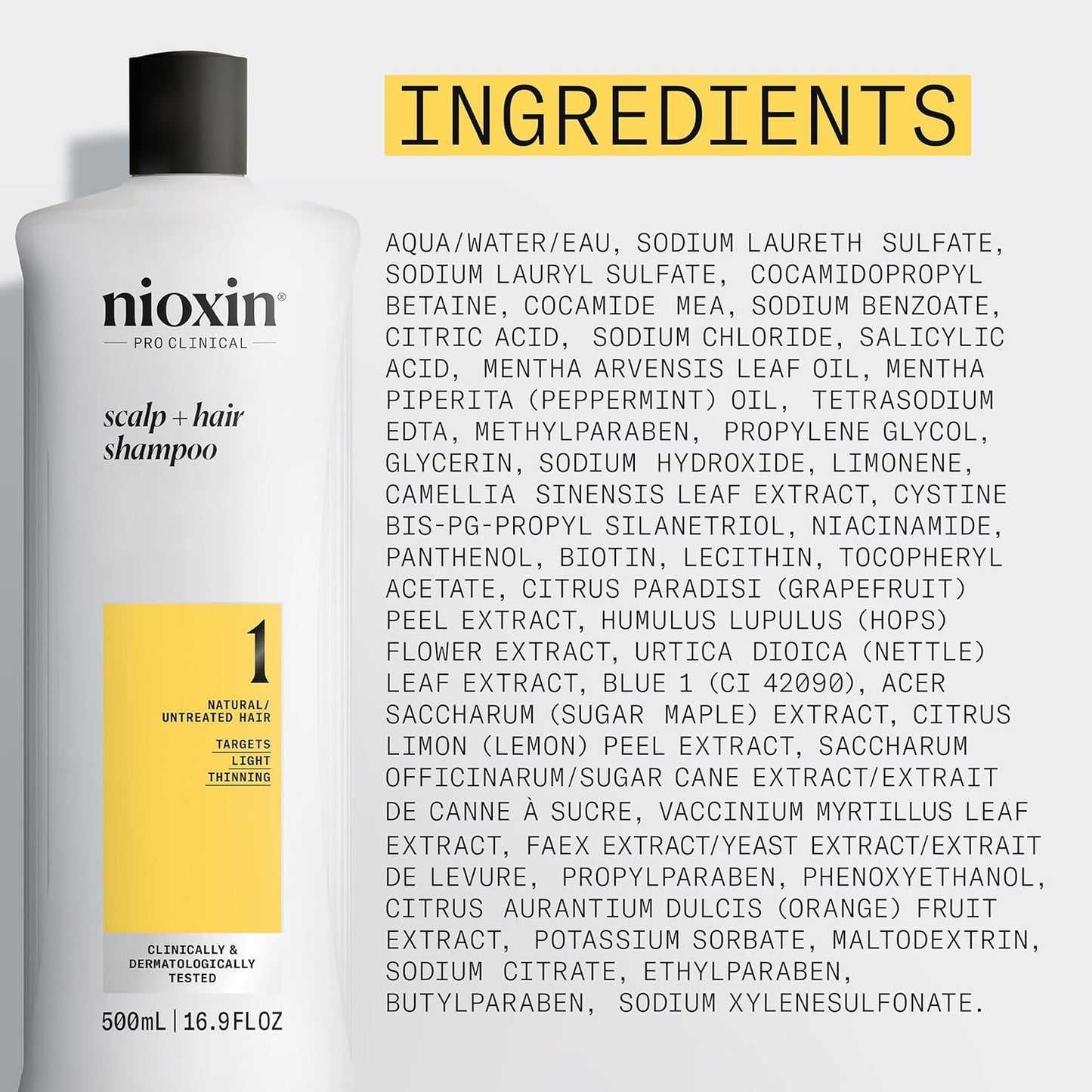Nioxin Scalp & Hair Thickening Shampoo - Natural Hair Care | Strengthens Against Breakage with Niacinamide & Biotin
