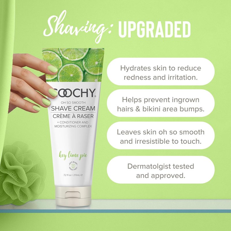 Coochy Shave Cream - Gentle Moisturizing Shave Lotion for Intimate Areas | Key Lime Pie, 32 oz