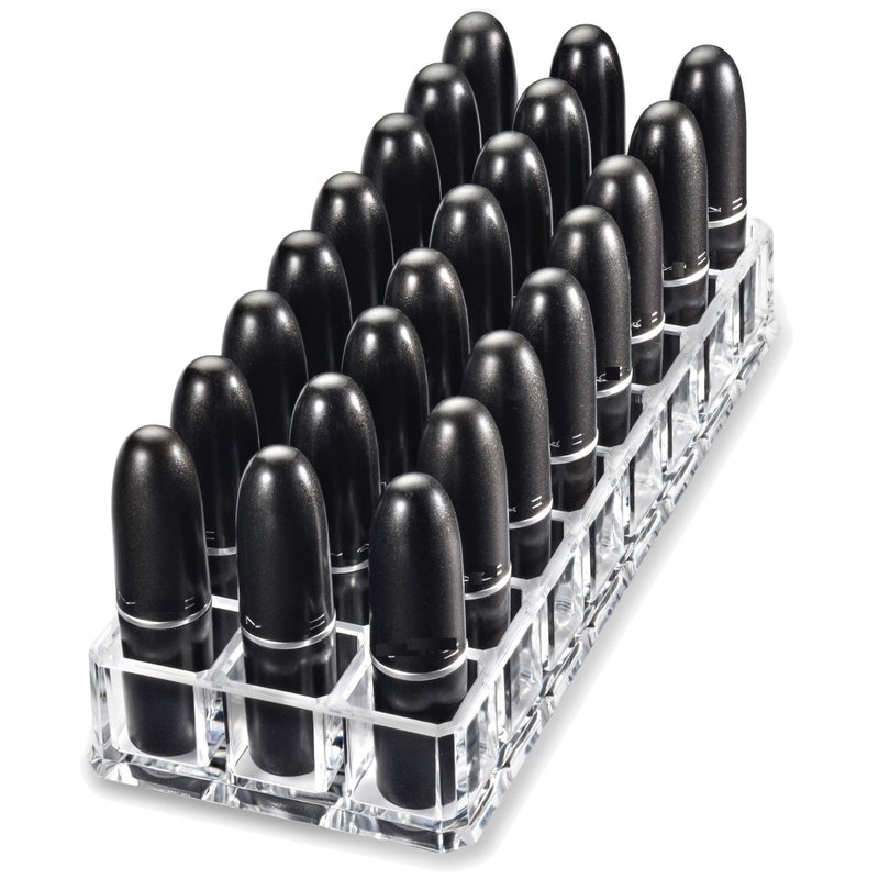 BY ALEGORY (Set Of 2) Acrylic Lipstick Makeup Organizers 24 Space Beauty Storage Refillable Cosmetic Container - Clear