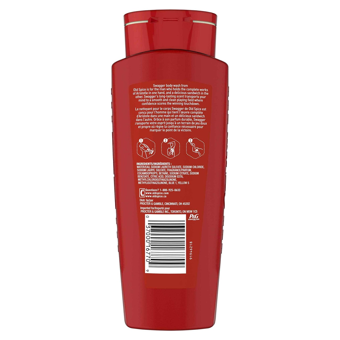 Red Zone Swagger Body Wash for Men, Scent of Confidence, 21 fl oz