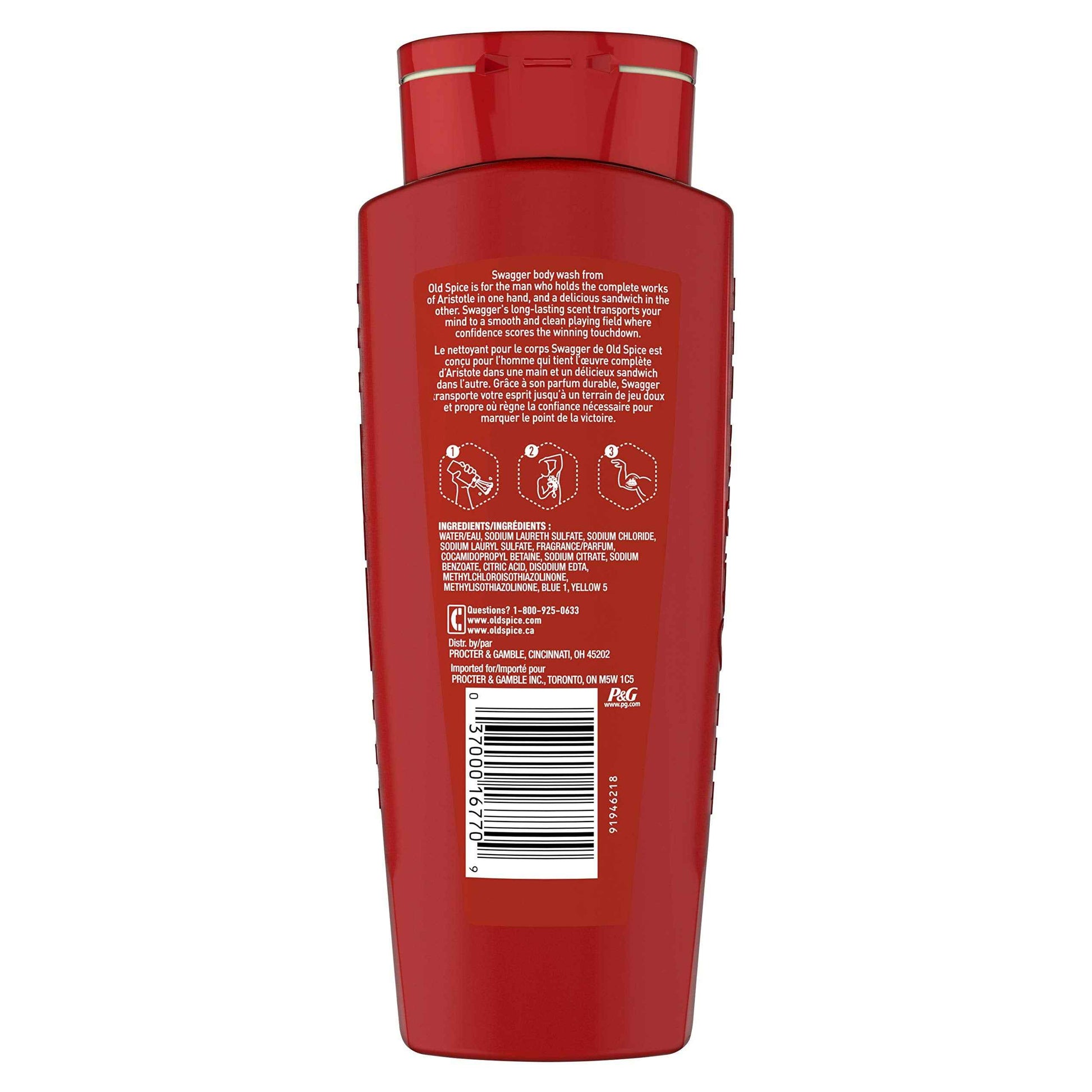 Red Zone Swagger Body Wash for Men, Scent of Confidence, 21 fl oz