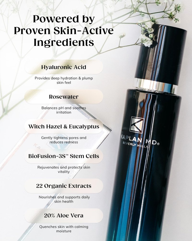 Kaplan MD Clarifying Toner – Hydrating Face Mist with Hyaluronic Acid, Rosewater Face Mist Hydrating Spray & Witch Hazel – Facial Toner Spray for Pore Refining, pH Balance & All Skin Types – 3.4 fl oz