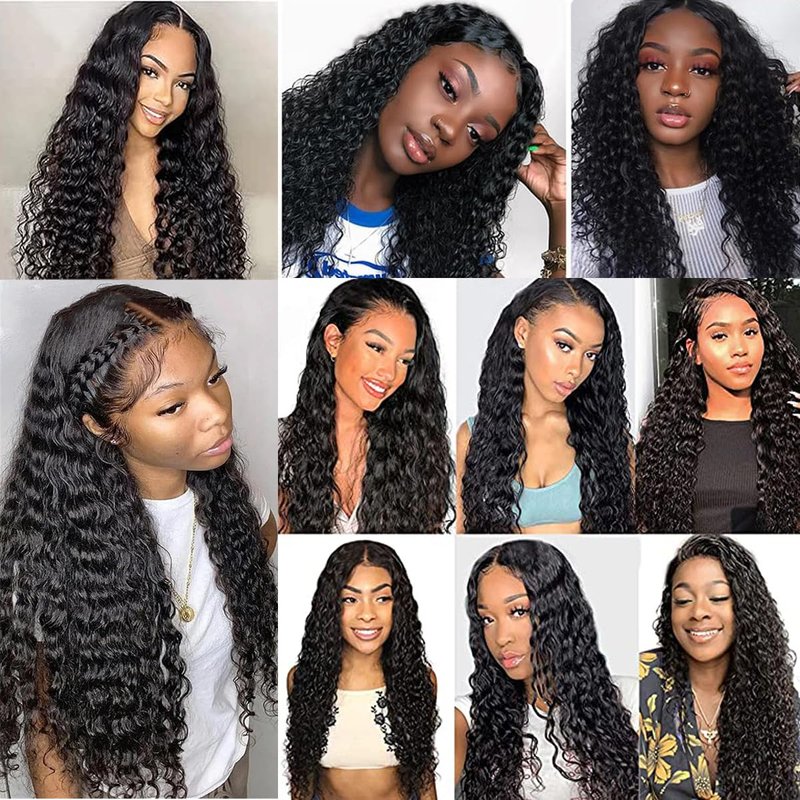 18 Inch 13x4 Lace Frontal Kinky Curly Human Hair 180% Density Unprocessed Deep Curly Virgin Hair 13x4 Ear to Ear Lace Closure Frontal Natural Color(13x4 Kinky Curly, 18 Inch)