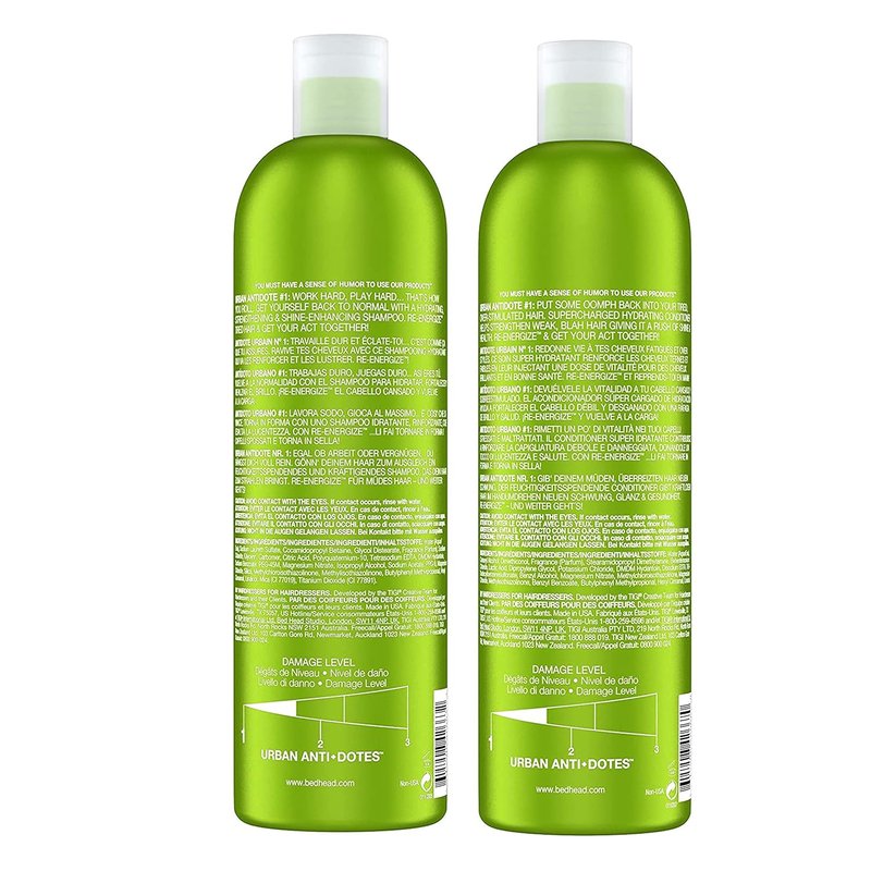 Bed Head Urban Antidotes Daily Shampoo & Conditioner Set - 25.36 Fl Oz | Re-Energize Hair