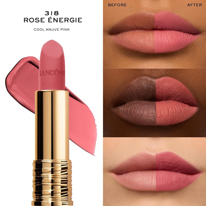 Lancôme L’Absolu Rouge Drama Matte Lipstick - Ultra Matte Finish, 8HR Full Coverage, Moisturizing Ingredients